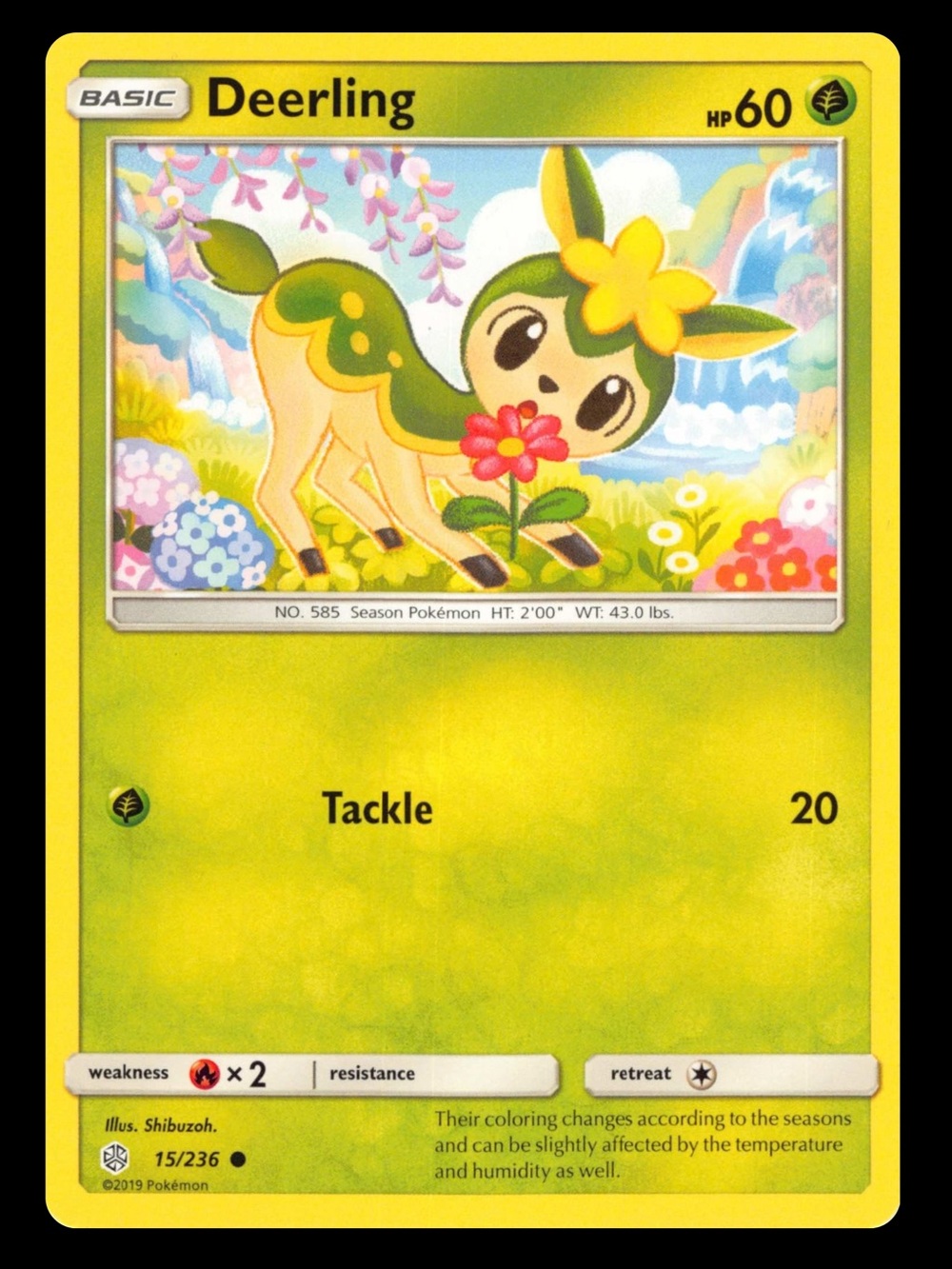POKEMON CARD TCG - Deerling - Cosmic Eclipse - Common - 15/236
